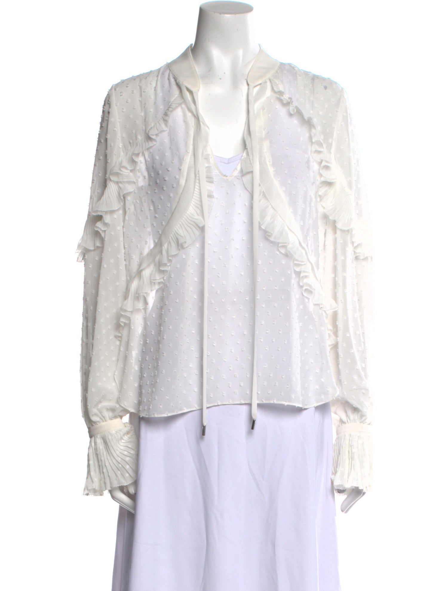 Self-Portrait V-Neck Long Sleeve Blouse