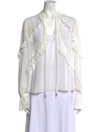 Self-Portrait V-Neck Long Sleeve Blouse