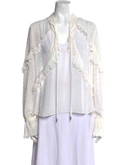 Self-Portrait V-Neck Long Sleeve Blouse