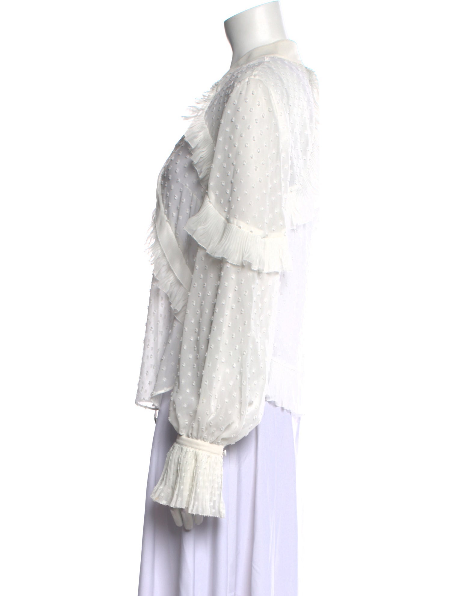 Self-Portrait V-Neck Long Sleeve Blouse