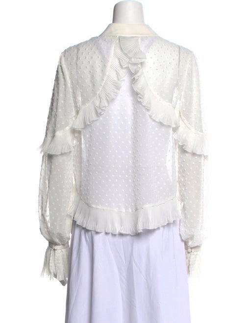 Self-Portrait V-Neck Long Sleeve Blouse