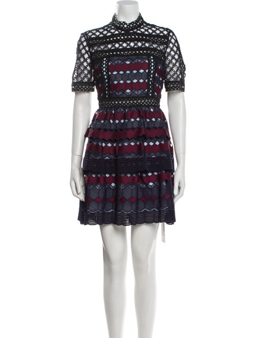 Self-Portrait Printed Mini Dress