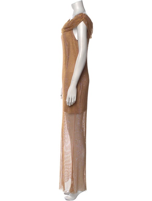 Self-Portrait Scoop Neck Long Dress