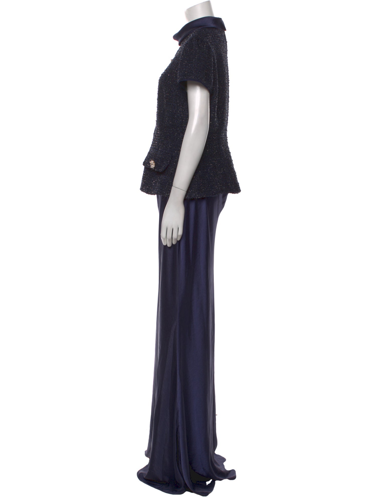 Self-Portrait Mock Neck Long Dress