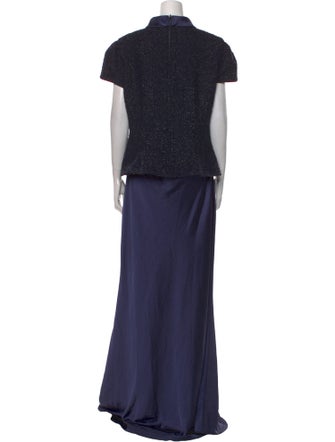 Self-Portrait Mock Neck Long Dress