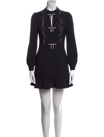 Self-Portrait Mock Neck Mini Dress
