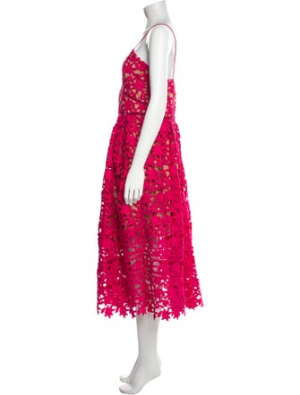 Self-Portrait Lace Pattern Midi Length Dress