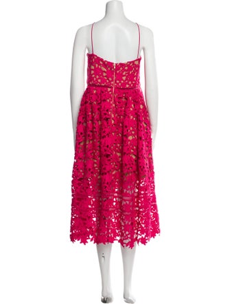 Self-Portrait Lace Pattern Midi Length Dress