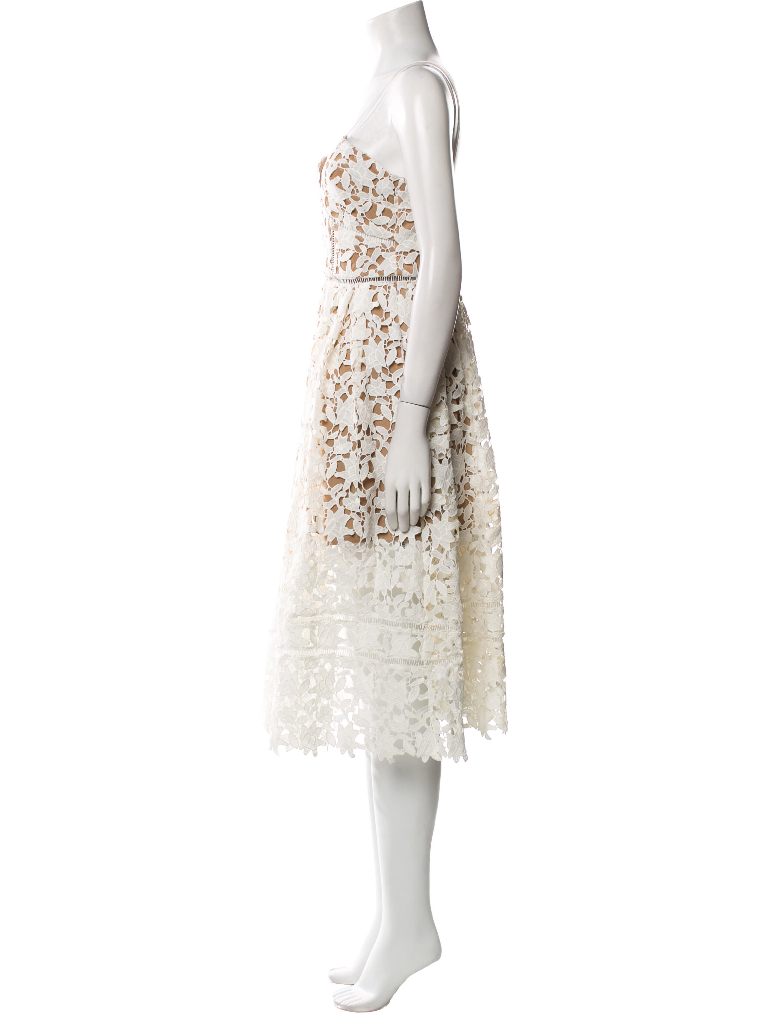 Self-Portrait Lace Pattern Midi Length Dress