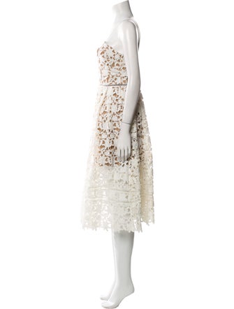 Self-Portrait Lace Pattern Midi Length Dress