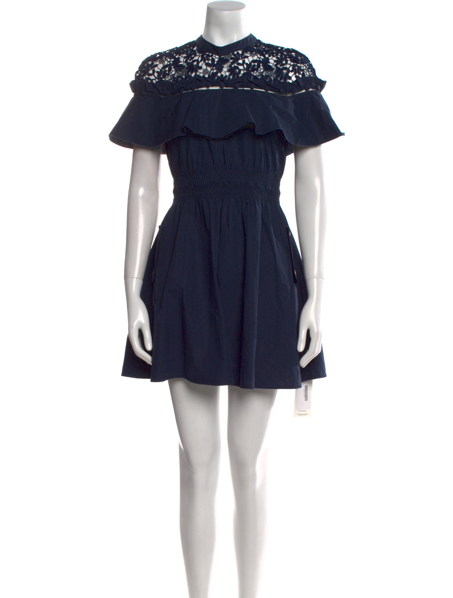 Self-Portrait Mock Neck Mini Dress