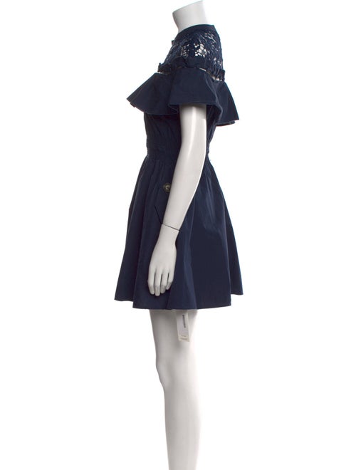 Self-Portrait Mock Neck Mini Dress