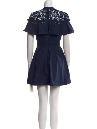 Self-Portrait Mock Neck Mini Dress