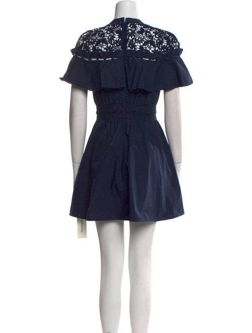 Self-Portrait Mock Neck Mini Dress