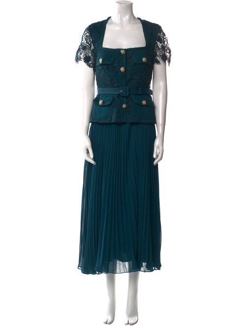 Self-Portrait Square Neckline Long Dress