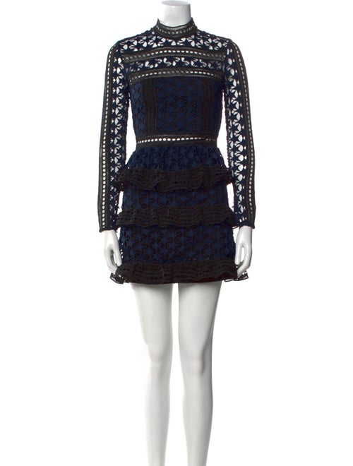 Self-Portrait Lace Pattern Mini Dress