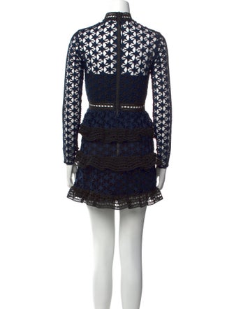 Self-Portrait Lace Pattern Mini Dress