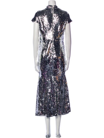 Self-Portrait Mock Neck Long Dress