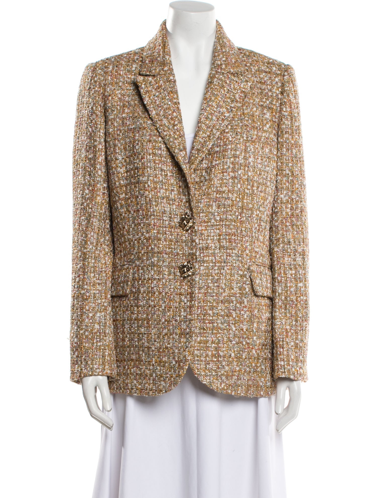 Self-Portrait Tweed Tweed Pattern Blazer