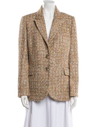 Self-Portrait Tweed Tweed Pattern Blazer