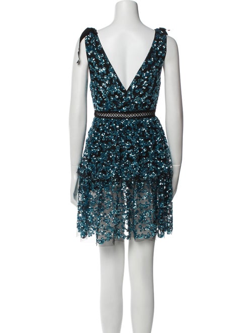 Self-Portrait V-Neck Mini Dress