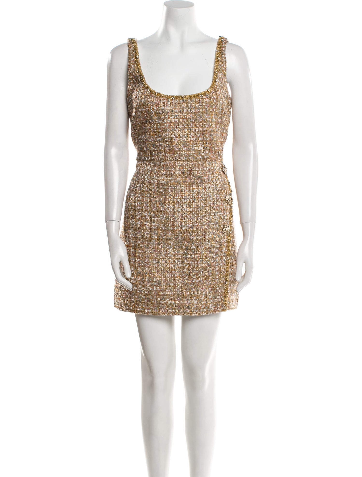 Self-Portrait Tweed Pattern Mini Dress