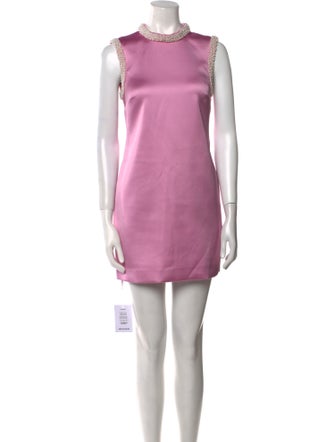 Self-Portrait Mock Neck Mini Dress