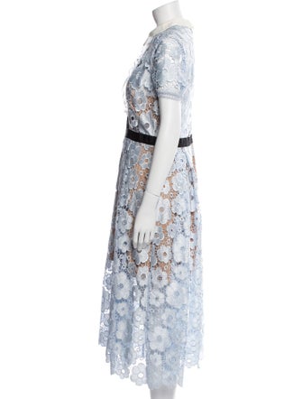 Self-Portrait Lace Pattern Midi Length Dress