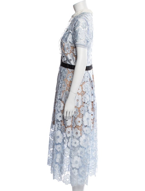 Self-Portrait Lace Pattern Midi Length Dress