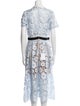 Self-Portrait Lace Pattern Midi Length Dress
