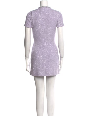 Self-Portrait Mock Neck Mini Dress