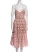 Self-Portrait Lace Pattern Midi Length Dress