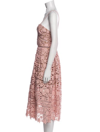 Self-Portrait Lace Pattern Midi Length Dress