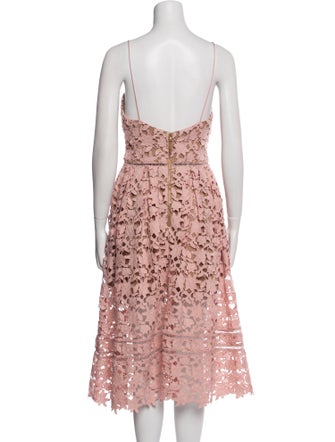 Self-Portrait Lace Pattern Midi Length Dress