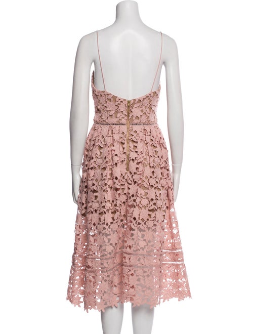 Self-Portrait Lace Pattern Midi Length Dress