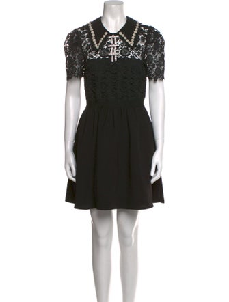 Self-Portrait Crew Neck Mini Dress