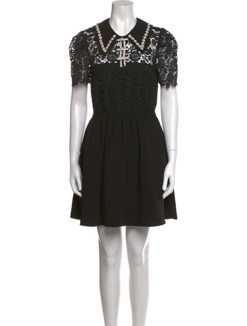 Self-Portrait Crew Neck Mini Dress