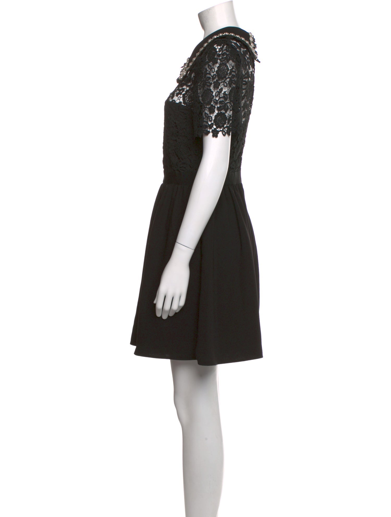 Self-Portrait Crew Neck Mini Dress