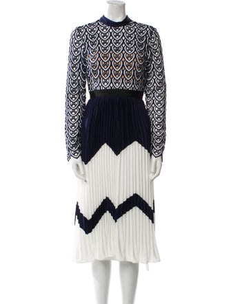 Self-Portrait Striped Midi Length Dress