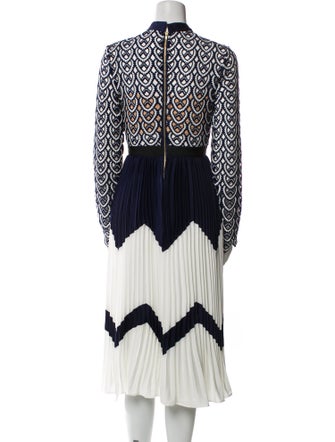 Self-Portrait Striped Midi Length Dress