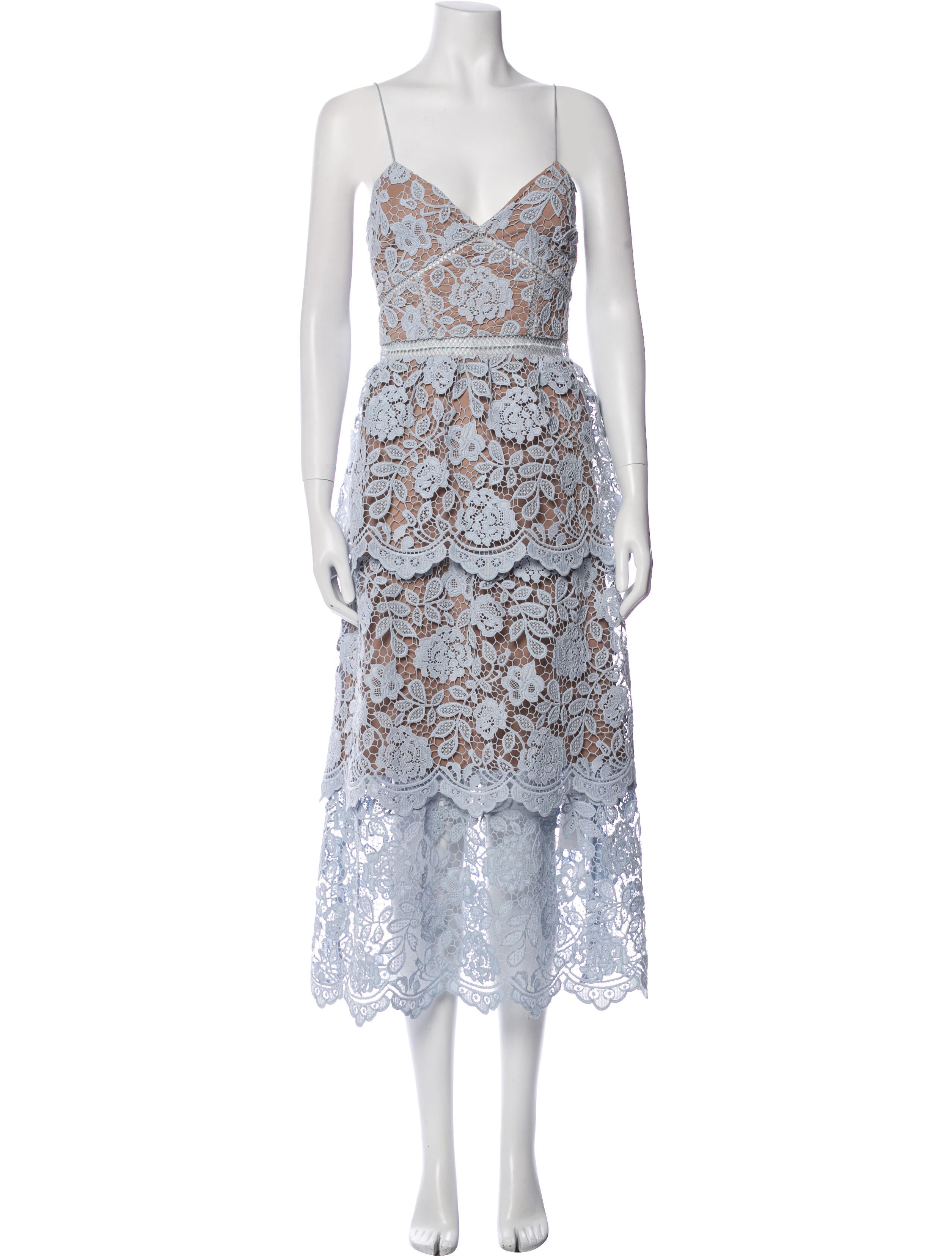 Self-Portrait Lace Pattern Long Dress