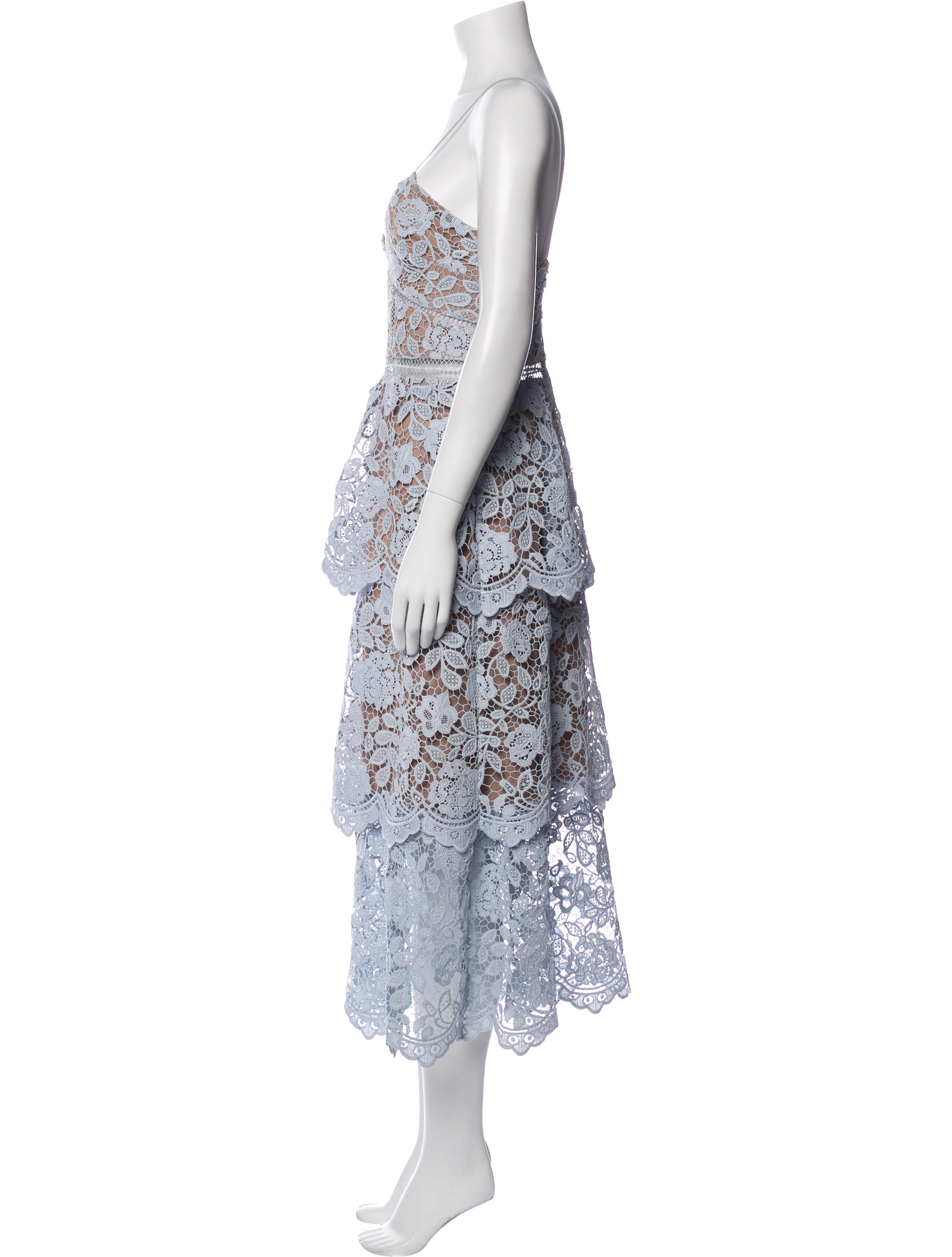 Self-Portrait Lace Pattern Long Dress