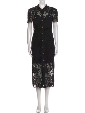 Self-Portrait Lace Pattern Mini Dress