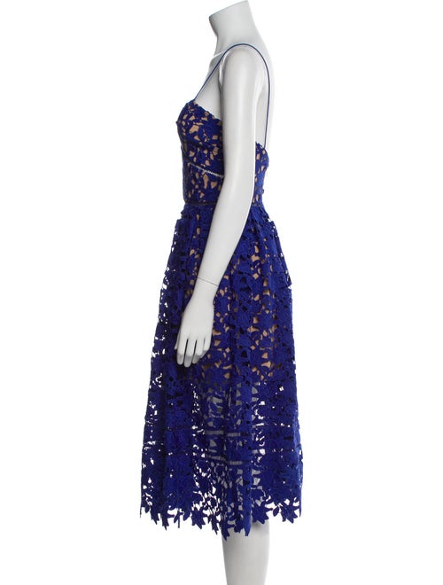 Self-Portrait Lace Pattern Midi Length Dress