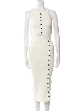 Self-Portrait Crew Neck Midi Length Dress