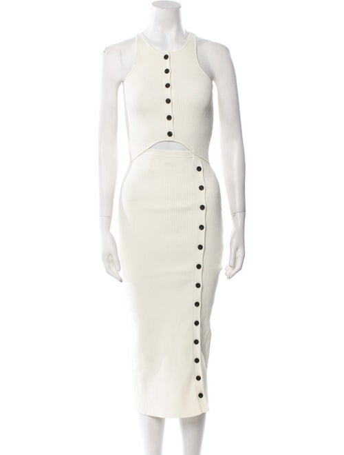 Self-Portrait Crew Neck Midi Length Dress