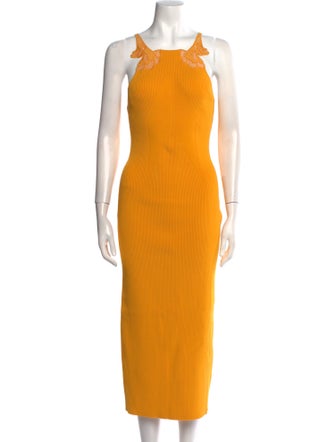 Self-Portrait Square Neckline Long Dress