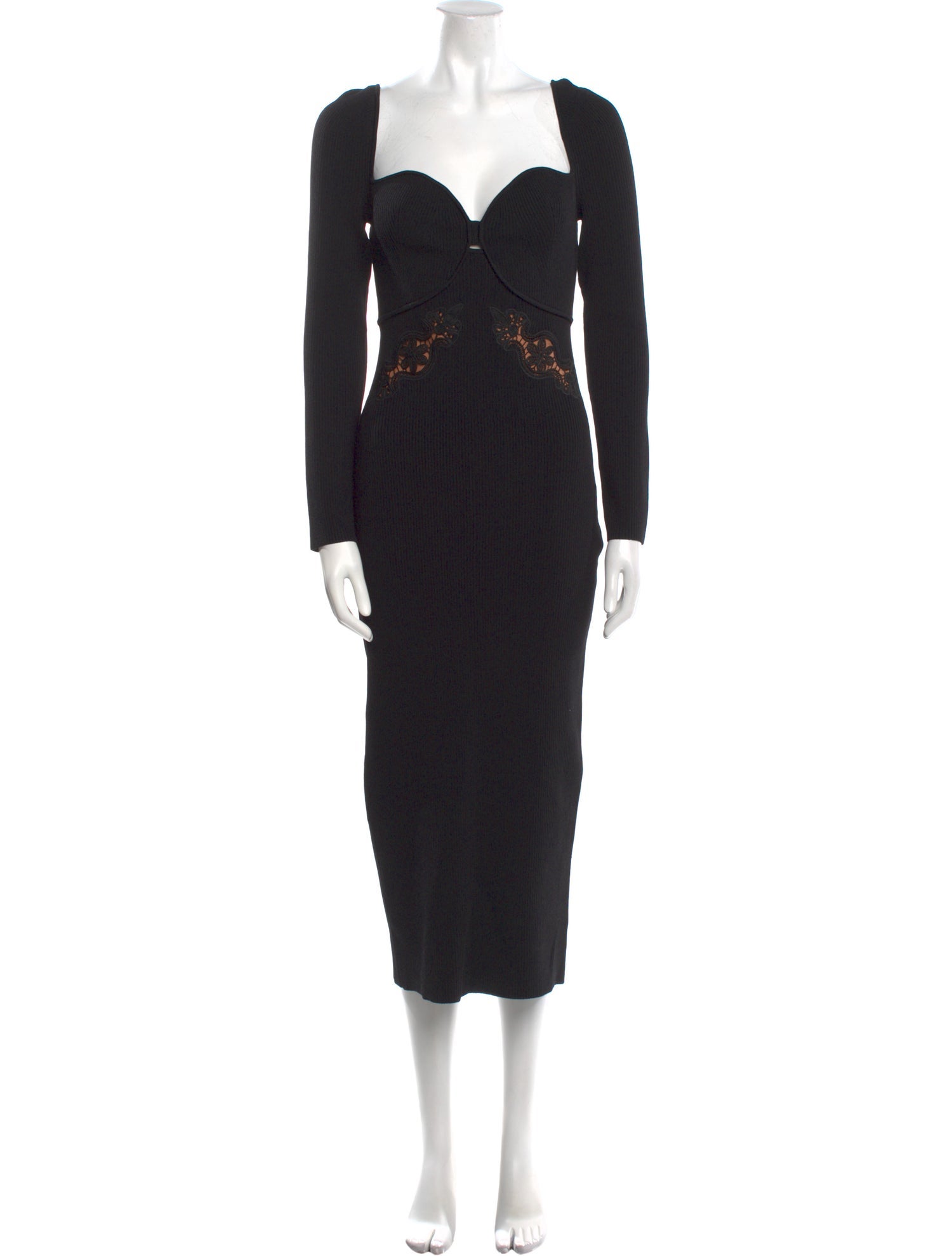 Self-Portrait Square Neckline Long Dress