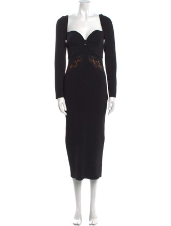 Self-Portrait Square Neckline Long Dress