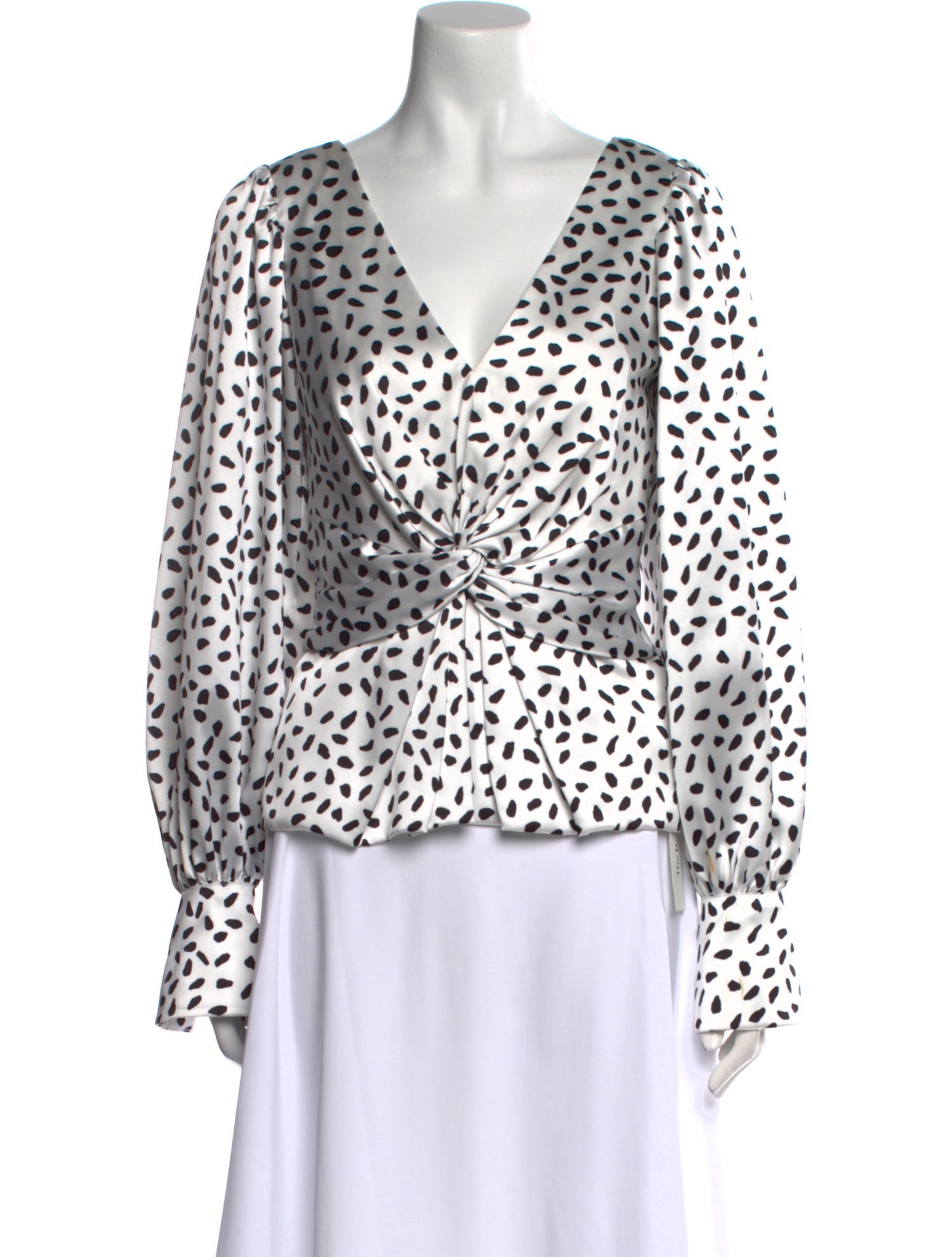 Self-Portrait Animal Print V-Neck Blouse